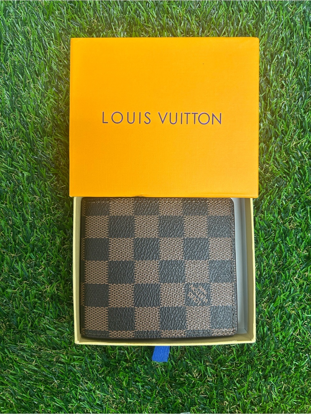 Louis Vuitton Brown Damier Ebene Canvas Wallet with Signature Box